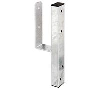 Alberts 214432 Ancre de poteau en U | pour bordures en L pour poteau en bois carrés | galvanisée à chaud | largeur 90 mm | longueur 410 mm