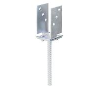 Alberts 214494 Ancre de poteau en U | réglable en largeur et à sceller | passivé | largeur 71-131 mm | ancrage béton 200 mm