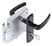 Alberts 214845 Serrure en applique universelle | avec pêne de nuit | trou pour clé à gorge | zinguée | 118 x 100 mm