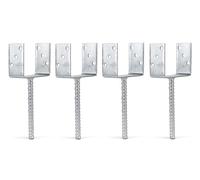 Alberts 215071 Ancre de poteau en U | avec ancrage béton en acier strié | galvanisée à chaud | largeur 121 mm | longueur de l'ancrage béton 200 mm | Set de 4 pièces