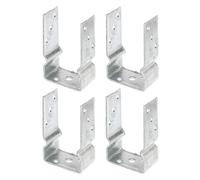 Alberts 215408 Ancre de poteau en U | à visser ou à sceller | galvanisée à chaud | largeur 91 mm | Set de 4 pièces
