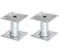 Alberts 215491 Ancre de poteau | à visser | galvanisée à chaud | 100 x 100 mm | Set de 2 pièces