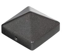 Alberts 217082 Capuchon pour poteau en bois | forme haute | fonte d'aluminium | en anthracite métallique | 70 x 70 mm