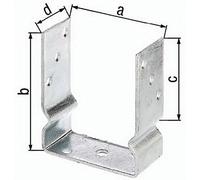 Alberts 217600 Support de poteau en U | à visser ou à bétonner | galvanisé à chaud | largeur intérieure 71 mm