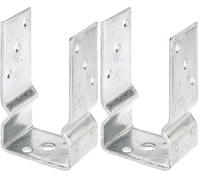 Alberts 217617 Ancre de poteau en U | à visser ou à sceller | galvanisée à chaud | largeur 81 mm (Lot de 2)