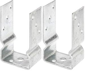 Alberts 217617 Ancre de poteau en U | à visser ou à sceller | galvanisée à chaud | largeur 81 mm (Lot de 2)