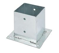 Alberts 217679 Ancre sur platine | pour poteau en bois rond ou carré | galvanisée à chaud | 121 x 121 mm