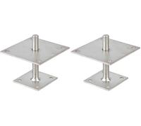 Alberts 218119 Ancre de poteau | à visser | passivé | réglable en hauteur 30-150 mm | 150 x 150 mm (Lot de 2)