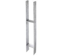 Alberts 219949 Ancre de poteau en H | galvanisée à chaud | largeur 71 - 161 mm | hauteur totale 600 - 800 mm | épaisseur du matériau 4 - 8 mm | largeur 111 mm | hauteur totale 800 mm | épaisseur du matériau 6 mm