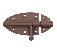 Alberts 300678 DURAVIS®® Verrou de box | avec poignée ronde | couleur rouille, double plastification | platine 112 x 72 | boulon Ø 16 mm