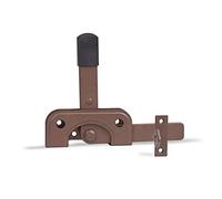 Alberts 300722 DURAVIS®® Verrou de portillon | spécialement pour les montants de cadres en bois étroits | couleur rouille, double plastification | platine 120 x 50 mm