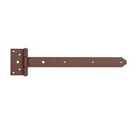 Alberts 300807 DURAVIS®® Penture anglaise | avec goupille rivetée | couleur rouille, double plastification | penture 391 x 40 mm | charnière 59 x 103 mm