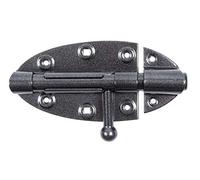 Alberts 301330 DURAVIS®® Verrou de box | avec poignée ronde | couleur noir diamant, double plastification | platine 112 x 72 | boulon Ø 16 mm