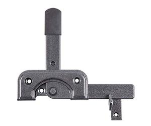 Alberts 301385 DURAVIS®® Verrou de portillon | spécialement pour les montants de cadres en bois étroits | couleur noir diamant, double plastification | platine 120 x 50 mm