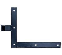 Alberts 306342 Penture équerre | bout droit ou queue de carpe pour le haut ou le bas | laquée noire | gond Ø 14 mm | 250 x 300 x 35 mm