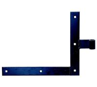 Alberts 306373 Penture équerre | bout droit ou queue de carpe pour haut ou bas | laquée noire | gond Ø14 mm | 250 x 300 x 35 mm