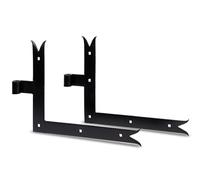 Alberts 306380 Penture équerre | bout droit ou queue de carpe pour le haut ou le bas | laquée noire | gond Ø 14 mm | 250 x 300 x 35 mm | Set de 2 pièces