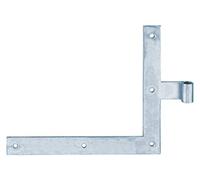 Alberts 306403 Penture équerre | bout droit ou queue de carpe pour le haut ou le bas | zinguée | gond Ø 14 mm | 250 x 300 x 35 mm