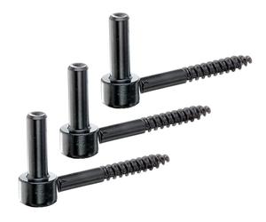 Alberts 306410 Gond à visser | crochet en J, avec filetage coupé | laqué noire par immersion cataphorèse | cote axe Ø12 mm | longueur 105 mm | Set de 3 pièces