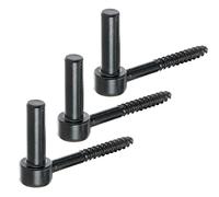 Alberts 306434 Gond à visser | crochet en J, avec filetage coupé | laquée noire | cote axe Ø14 mm | longueur 105 mm | Set de 3 pièces