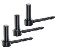 Alberts 306441 Gond à visser | crochet en J, avec filetage coupé | laquée noire | cote axe Ø16 mm | longueur 110 mm | Set de 3 pièces