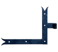 Alberts 306458 Penture équerre | bout droit ou queue de carpe pour le haut ou le bas | laquée noire | gond Ø 14 mm | 250 x 300 x 35 mm