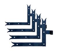 Alberts 306458 Penture équerre | bout droit ou queue de carpe pour le haut ou le bas | laquée noire | gond Ø 14 mm | 250 x 300 x 35 mm (Lot de 4)