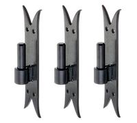 Alberts 306472 Gond sur platine | crochet DI, bout queue de carpe | laquée noire | cote axe Ø16 mm | platine 205 x 45 mm | Set de 3 pièces
