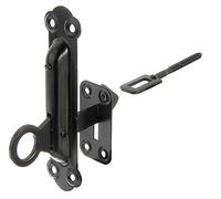Alberts 307097 Arrêt de volet | avec platine de fixation | en noir | 150 x 38 mm