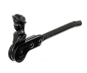 Alberts 307714 Arrêt de volet tête bergère | à visser ou à sceller | laque noire pour immersion | 128,5 mm