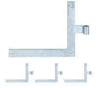 Alberts 308308 Penture équerre | bout droit ou queue de carpe pour le haut ou le bas | zinguée | gond Ø 14 mm | taille 250 x 300 x 35 mm (Lot de 4)