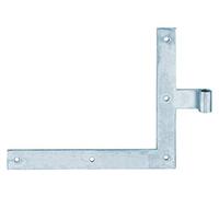 Alberts 308308 Penture équerre | bout droit ou queue de carpe pour le haut ou le bas | zinguée | gond Ø 14 mm | taille 250 x 300 x 35 mm