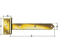 Alberts 310615 Penture anglaise | avec goupille rivetée | passivée | penture 192 x 34 mm | charnière 90 x 45 mm