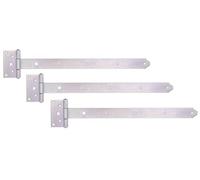 Alberts 311025 Penture anglaise | avec goupille rivetée | passivée | penture 491 x 40 mm | charnière 103 x 59 mm | Set de 3 pièces