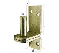 Alberts 311469 Gond sur platine | dans les modèles avec crochet DI ou DII | passivé | cote axe Ø16 mm | platine 113 x 40 mm