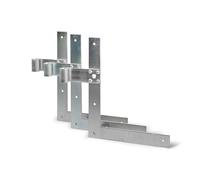 Alberts 313265 Penture équerre | bout droit ou queue de carpe pour le haut ou le bas | passivée | gond Ø 13 mm | taille 250 x 200 x 30 mm | Set de 3 pièces