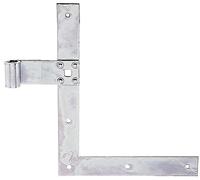 Alberts 313319 Penture équerre | bout droit ou queue de carpe pour le haut ou le bas | passivée | gond Ø 13 mm | taille 250 x 200 x 30 mm