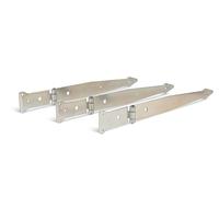 Alberts 315337 Penture charnière | avec goupille rivetée | passivée | penture 300 x 45 mm | charnière 101 x 63 mm | Set de 3 pièces