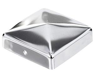 Alberts 327071 Capuchon pour Poteau en Bois | Forme Plate | Acier Inoxydable | 90 x 90 mm