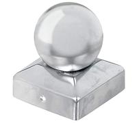 Alberts 327088 Capuchon pour poteau en bois | avec tête sphérique | acier inoxydable | 70 x 70 mm