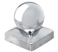 Alberts 327095 Capuchon pour poteau en bois | avec tête sphérique | acier inoxydable | 90 x 90 mm