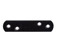 Alberts 329389 Connecteur Plat extrémités arrondies-noir-plastifié-19 x 77 x 2 mm, Noir