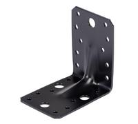 Alberts 329440 Équerre renforcée avec nervure - galvanisée - noire - plastifiée - 90 x 90 x 65 mm