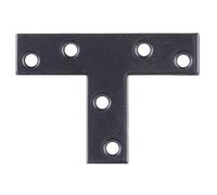 Alberts 329518 Platine d'assemblage - forme T - galvanisée - noire - plastifiée - 70 x 50 x 16 mm