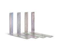 Alberts 329990 Équerre de poutre | ailes égales | passivée | 200 x 200 x 40 mm | Set de 4 pièces