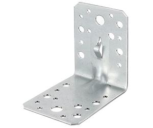 Alberts 339814 Raccord d'angle | avec moulure et Griffe de Fixation à enfoncer | Galvanisé sendzimir | 90 x 90 x 65 mm | Set de 25 pièces Connecteur en Bois, Gris
