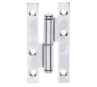 Alberts 340919 Paumelle universelle | utilisable à gauche ou à droite | galvanisé Sendzimir | 94 x 45 mm