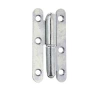 Alberts 341268 Paumelle universelle type Paris | utilisable à gauche ou à droite | galvanisée, en jaune | 80 x 40 mm