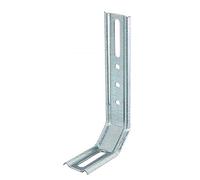 Alberts 341404 Équerre réglable | 2 angles de 45°, emboutie, avec trou oblong | galvanisée Sendzimir | 50 x 30 x 120 mm