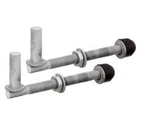 Alberts 410650 Gonds | une paire, à visser, réglable | galvanisés à chaud | cote axe Ø13 mm | longueur 140 mm | filetage M12